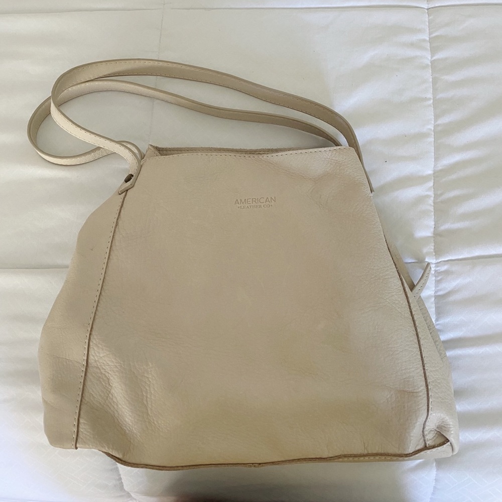 Cream colored LEATHER purse